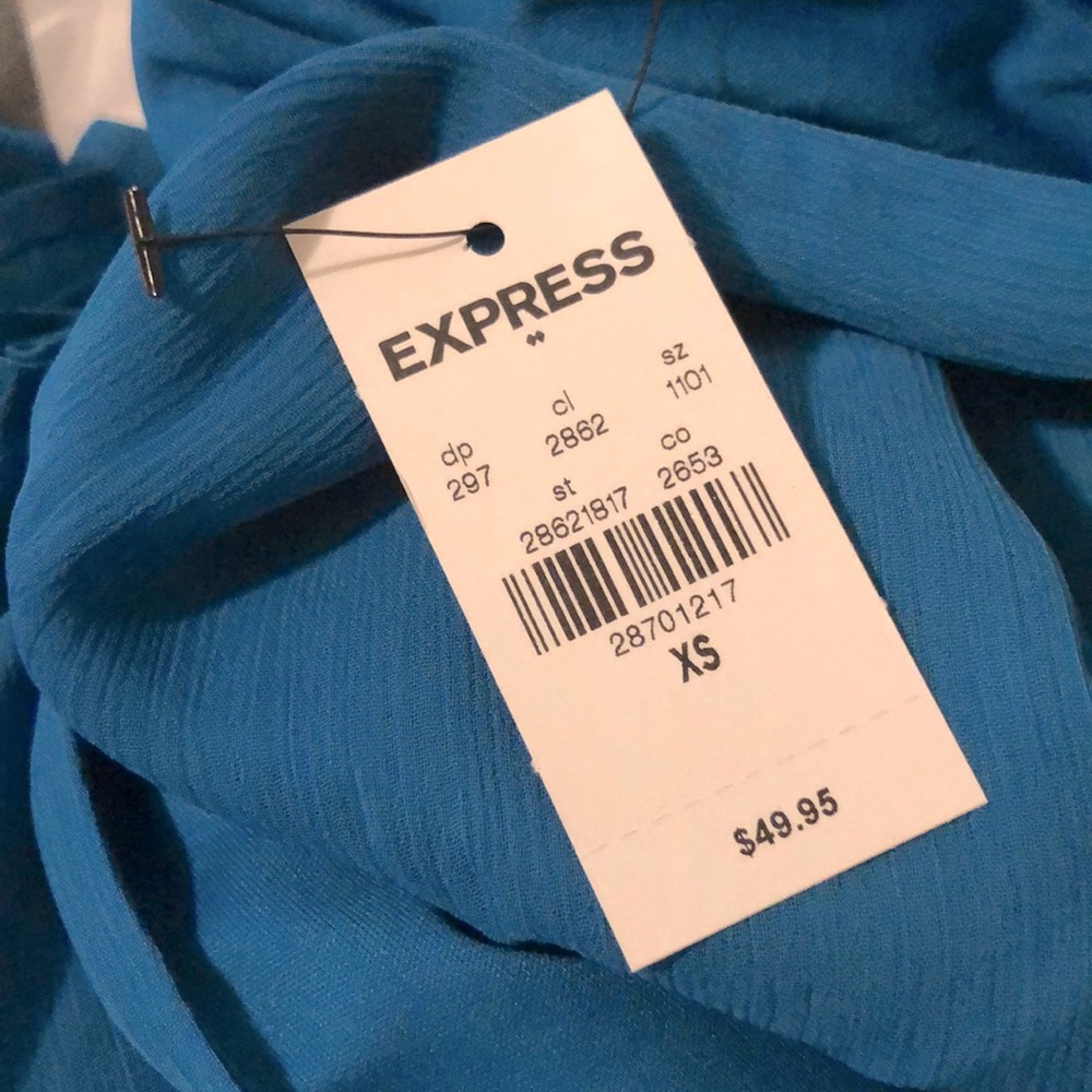 Express - Wrap Front Ruffle Sleeve Top - Picture 5 of 6
